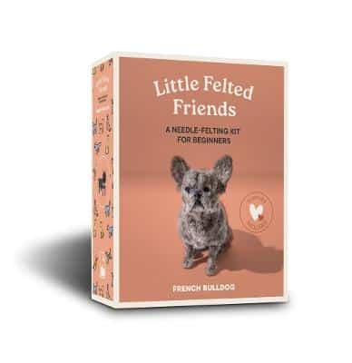 Little Felted Friends - French Bulldog - Dog Needle-Felting Beginner Kits with Needles, Wool, Supplies, and Instructions